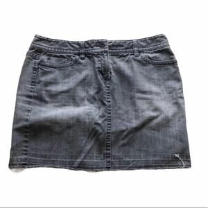 LOFT gray wash denim Y2K mini skirt size 10